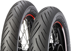 Nahaufnahme der Lauffläche Metzeler Sportec Klassik 110/80V17 57 V Front TL M/C