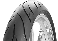 Nahaufnahme der Lauffläche Avon AV71 Cobra MT90 B16 74 H Front TL RF