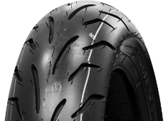 Nahaufnahme der Lauffläche Bridgestone SC1 80/90-14 40 P Rear TL